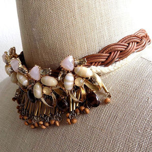Braided Blooms Bib Leather Choker Anthropologie
